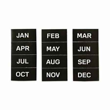 BI-SILQUE MasterVisi, INTERCHANGEABLE MAGNETIC BOARD ACCESSORIES, MONTHS OF YEAR, BLACK/WHITE, 2in X 1in FM1108